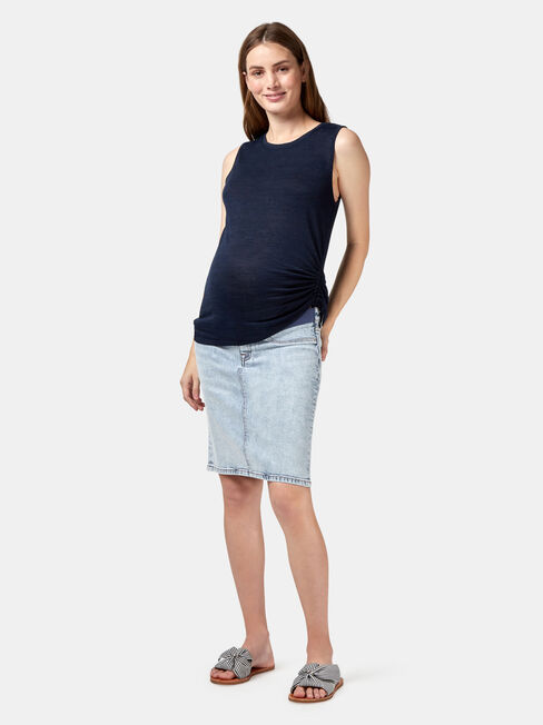 Alexa Maternity Skirt, Blue, hi-res