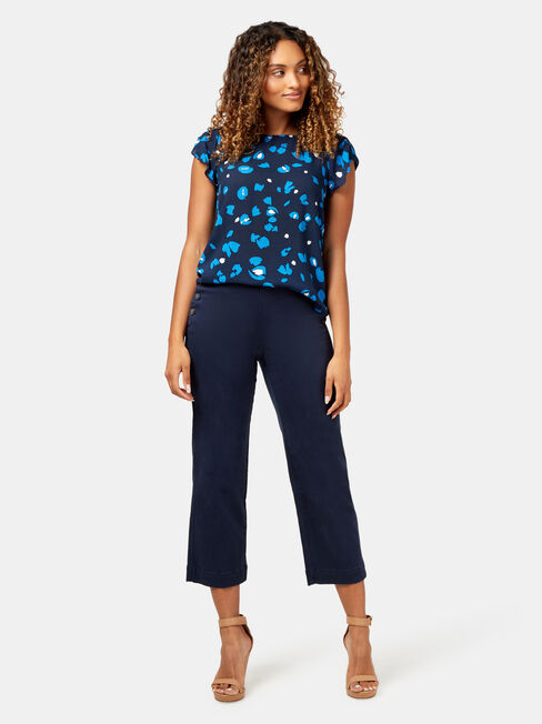Saffi Petal Sleeve Blouse, Blue, hi-res