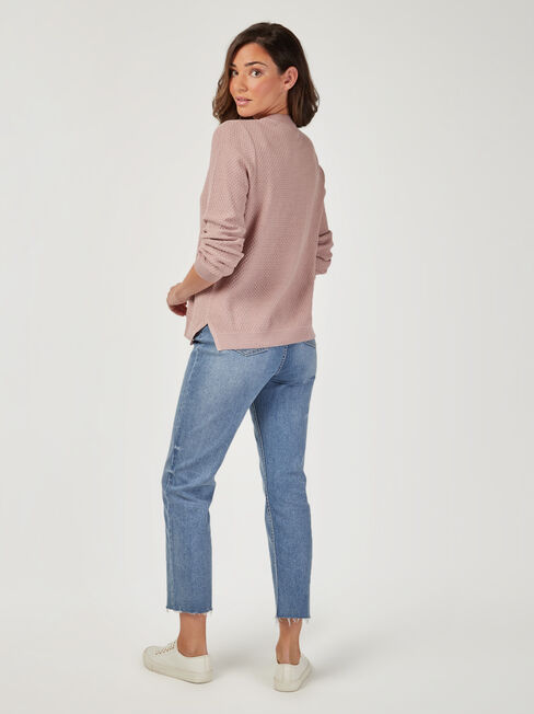 Ally Textured Knit, Purple, hi-res