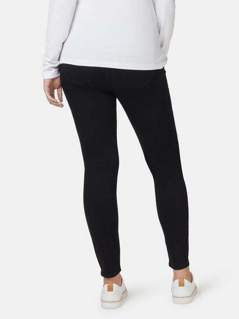 Isabelle Maternity Distressed Skinny 7/8th Jean, Black, hi-res
