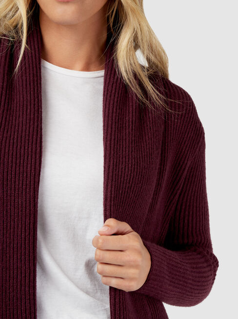 Hannah Ribbed Coatigan, Purple, hi-res