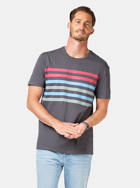 Dexter Short Sleeve Print Crew Tee, Black, hi-res