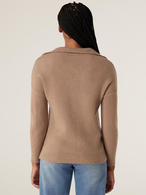 Chelsea Collared Knit, Latte, hi-res