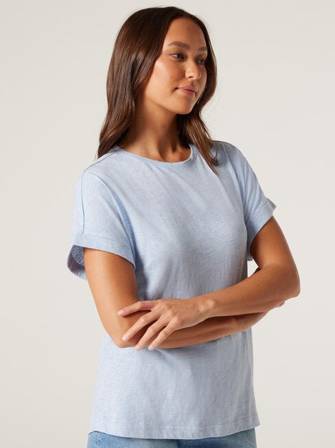 Drop Shoulder Tee, Powder Blue, hi-res