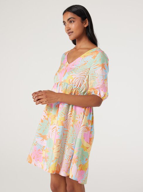 Luna V Neck Dress, Rainbow Gelati, hi-res