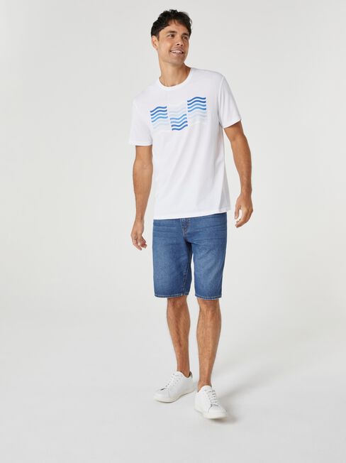SS Laker Print Crew Tee, White, hi-res