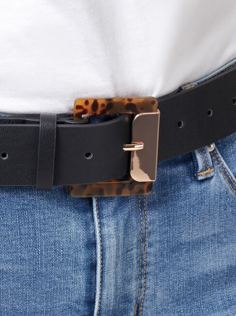 Emma Fashion Belt, Black, hi-res