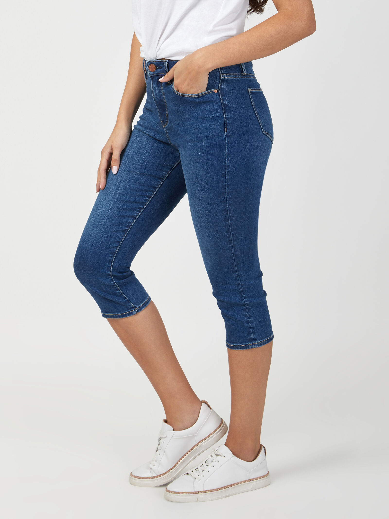 Mid Waist Pedal Pusher Bright Indigo