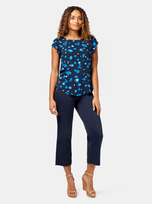 Saffi Petal Sleeve Blouse, Blue, hi-res