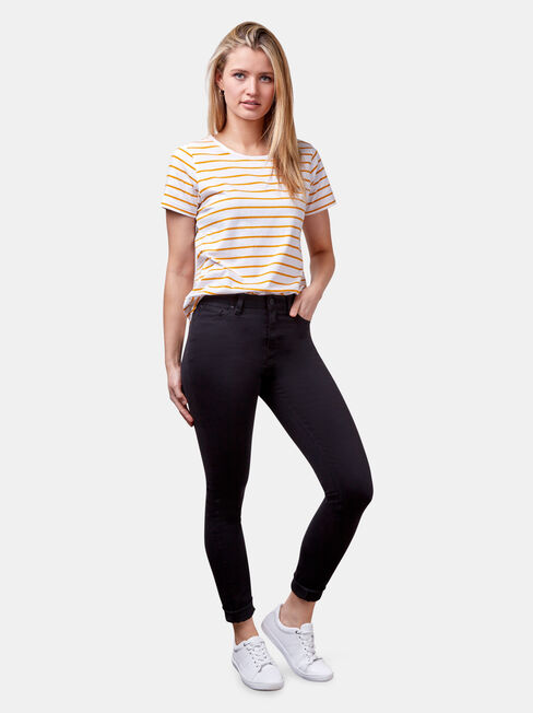 Essential Crew Neck Tee, Yellow, hi-res
