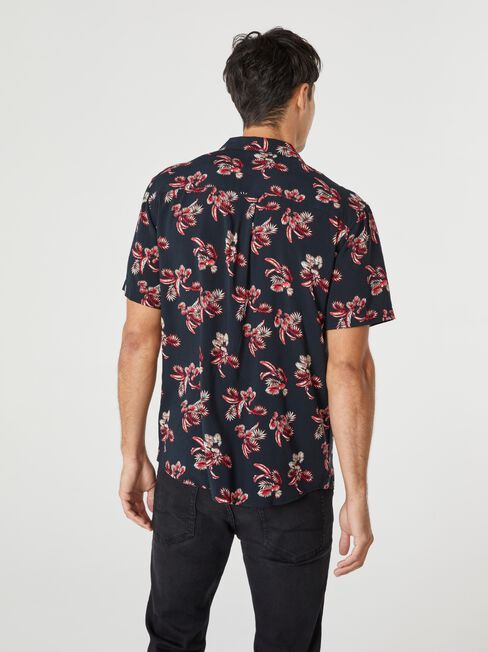 SS Mikey Print Resort Shirt, Black, hi-res