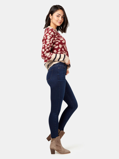 Erin Patterned Knit, Blue, hi-res