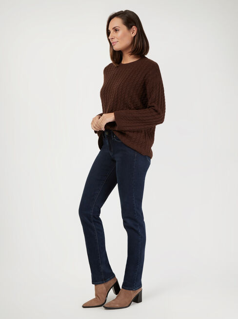 Milana Oversize Cable Knit, Brown, hi-res