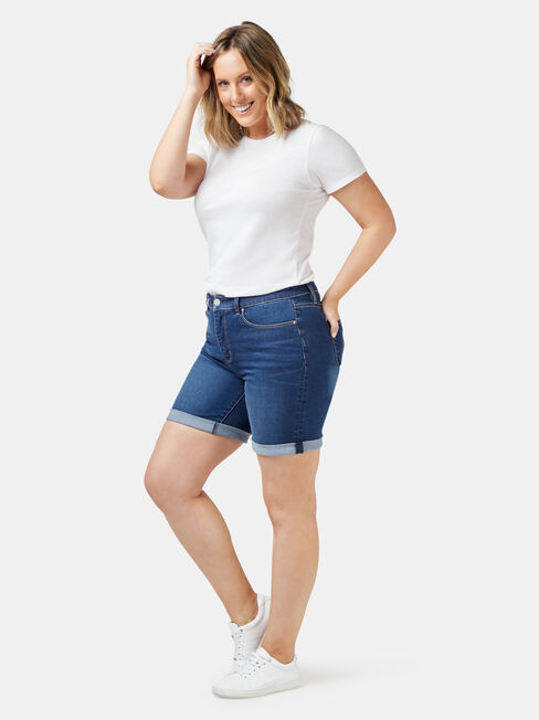 Sophia Curve Embracer Bermuda Short, Blue, hi-res