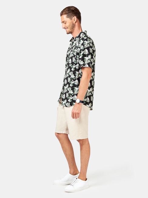 Fox Short Sleeve Print Shirt, Black, hi-res