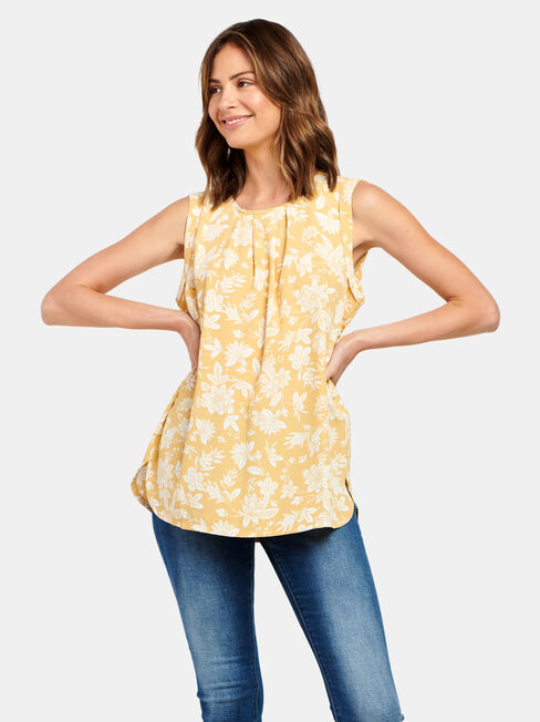 Emily Pleat Front Top, White, hi-res