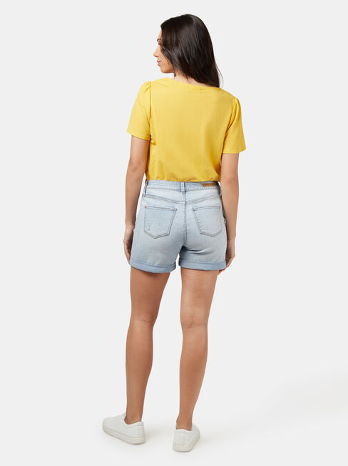 Marie Sweetheart Neck Top, Yellow, hi-res