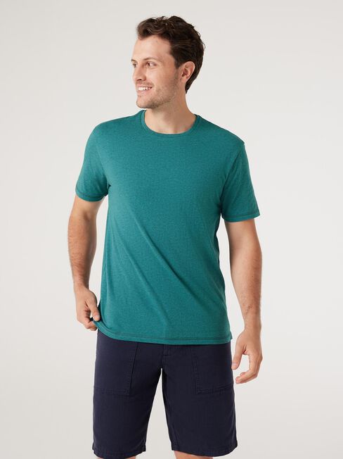 SS Fin Premium Basic Crew Tee, Jade Marle, hi-res