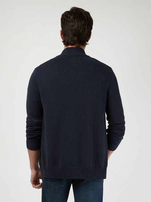 Shannon Zip Through Knit, Blue, hi-res