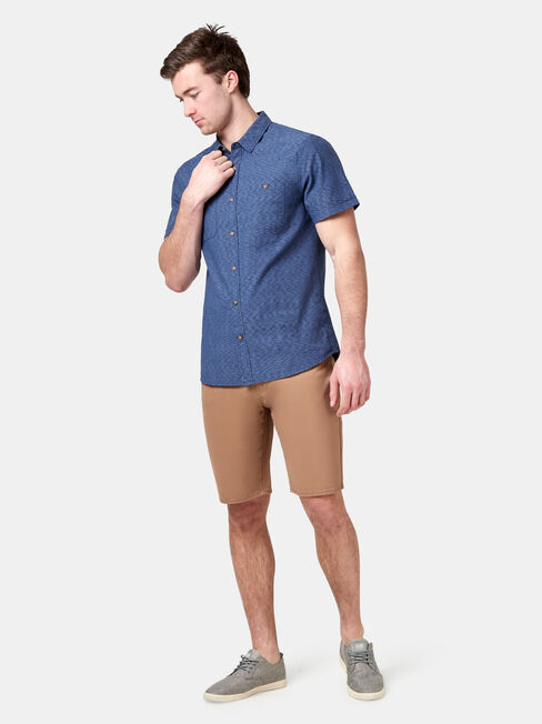 Gus Short Sleeve Textured Shirt, Blue, hi-res