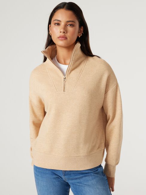 Varley Half Zip Soft Touch Pullover, Caramel, hi-res