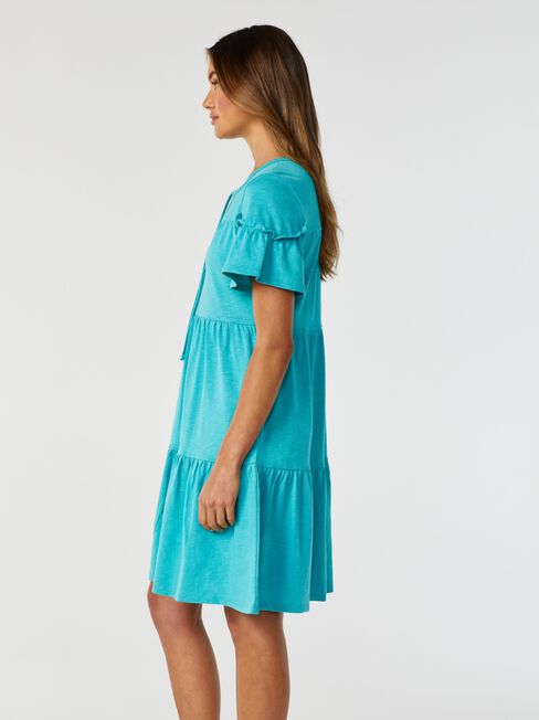 Blossom Jersey Dress, Green, hi-res