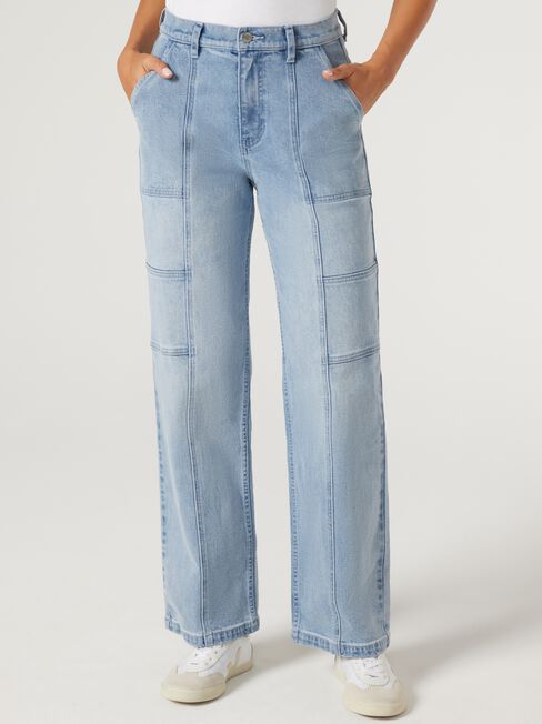Racquel Cargo Jean, Mid Indigo, hi-res