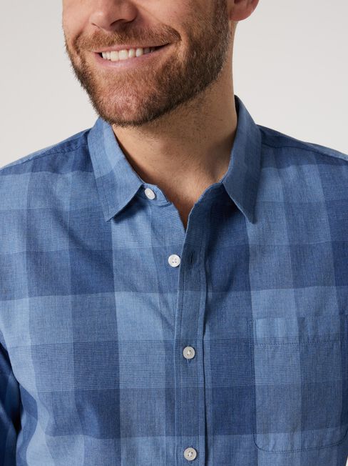 LS Noel Check Shirt, Blue, hi-res