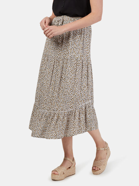 Ellen Tiered Skirt, Print, hi-res