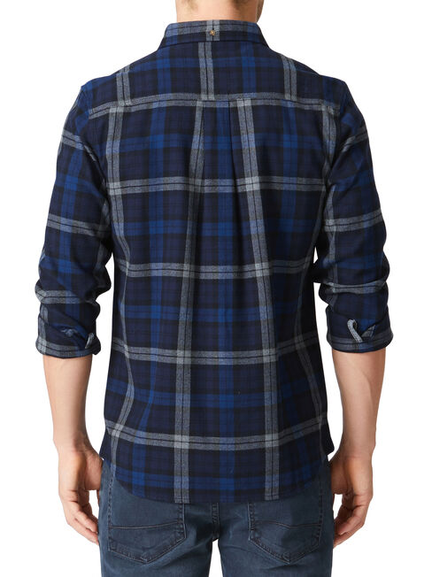 LS Fortuna Check Flannelette Shirt, Blue, hi-res