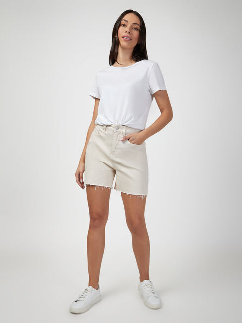 Frankie High Waisted Short, Butter, hi-res