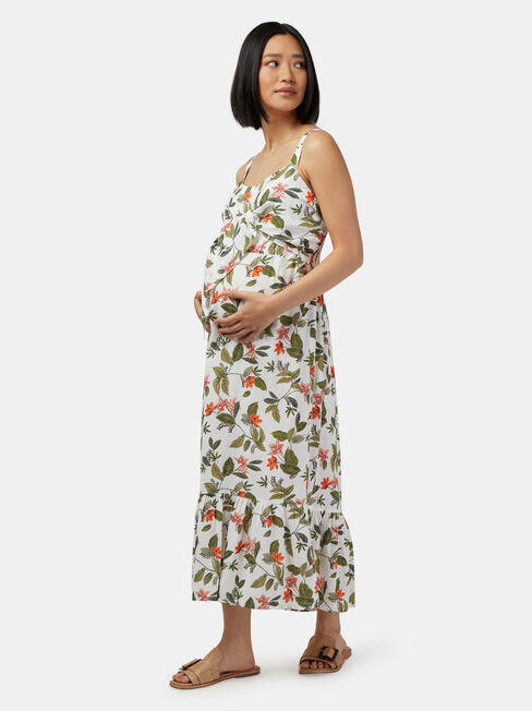 Kiki Tie Front Maternity Dress, Floral, hi-res
