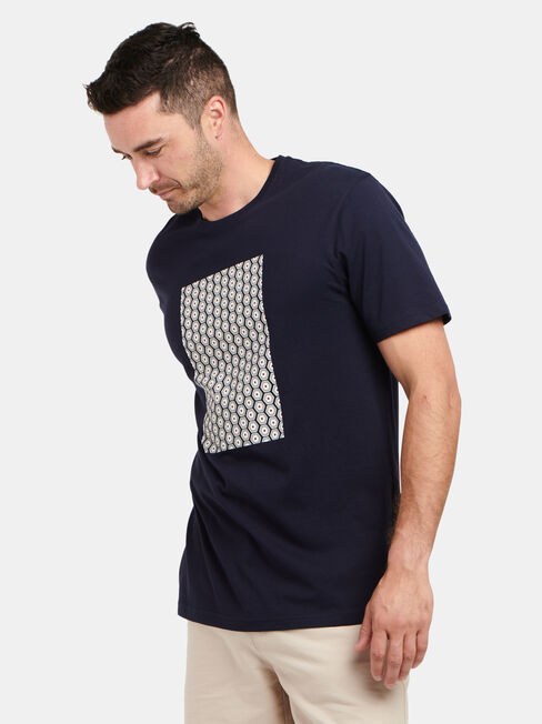 Dylan Short Sleeve Print Crew Tee, Blue, hi-res