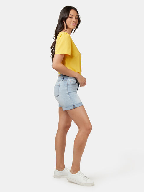 Marie Sweetheart Neck Top, Yellow, hi-res