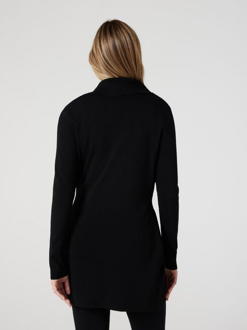 Giselle Waterfall Cardigan, Black, hi-res