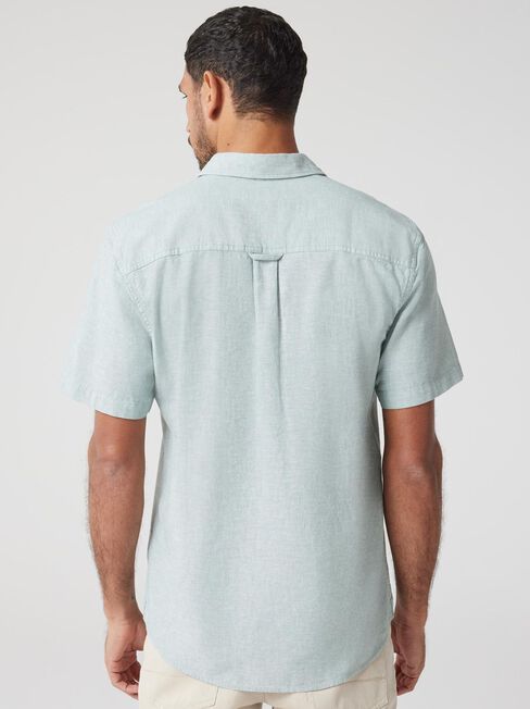 Wolf Textured Short Sleeve Shirt, Green, hi-res