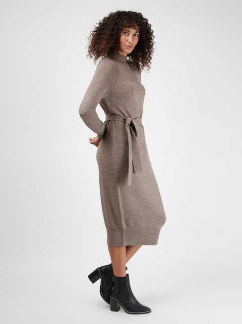 Brea Knit Dress, Brown, hi-res