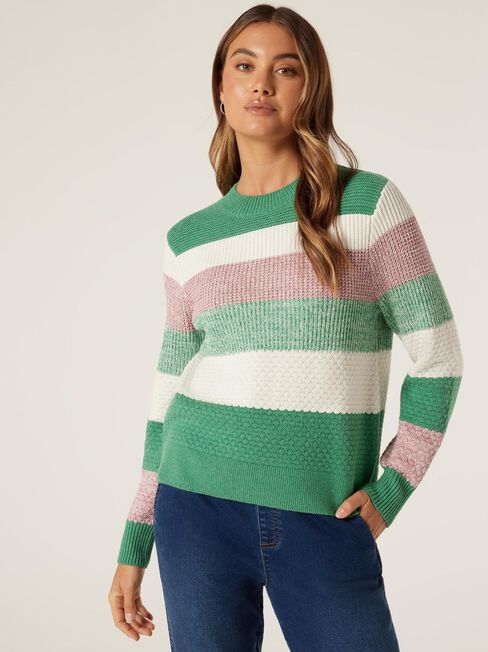 Poppy Multi Twist Knit, Green/Pink Multi, hi-res