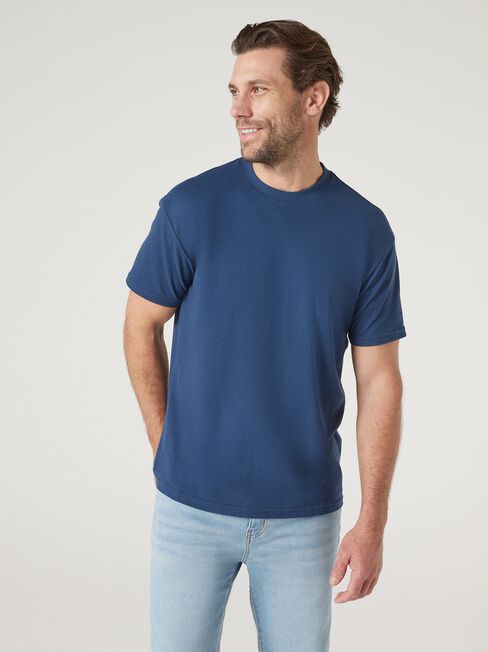 Beau Relaxed Crew Tee, Navy, hi-res