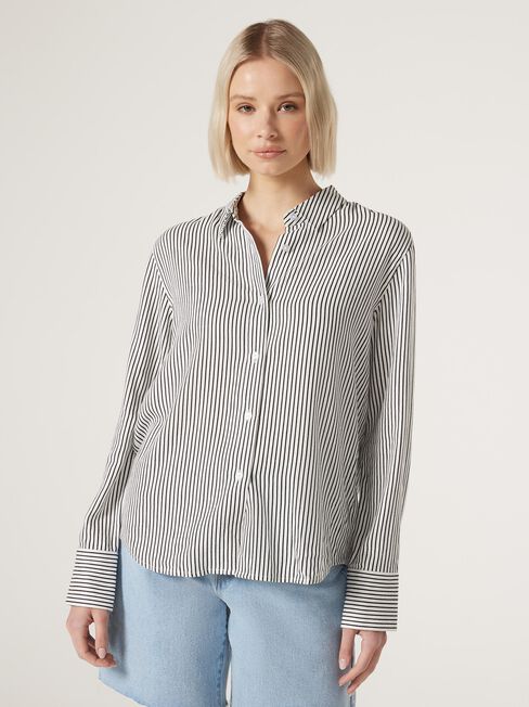 Delaine Essential Shirt, Stripe, hi-res