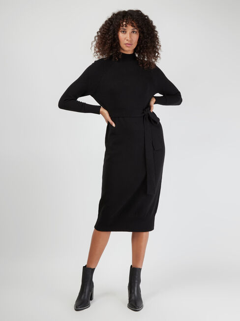 Brea Knit Dress, Black, hi-res
