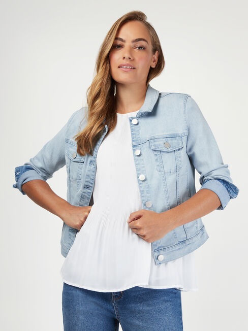 Sadie Pleated Tank, White, hi-res