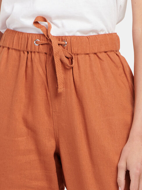 Linen Blend Pant, Orange, hi-res