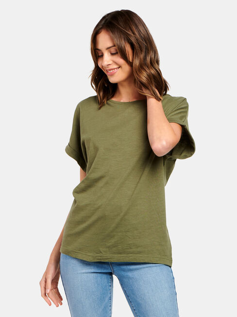 Drop Shoulder Tee, Sage, hi-res