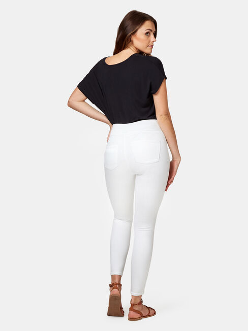 Tummy Trimmer Luxe Lounge Skinny Jeans White, White, hi-res