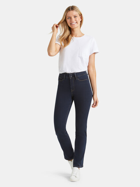 Tummy Trimmer Slim Straight Jeans  Absolute Indigo, Dark Indigo, hi-res