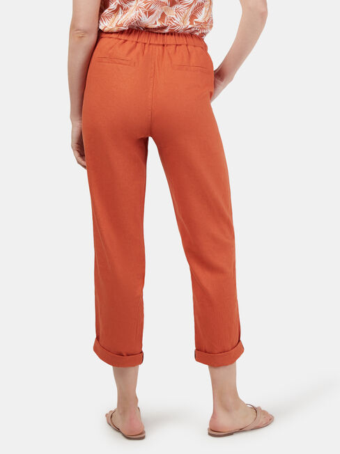 Linen Blend Pant, Red, hi-res