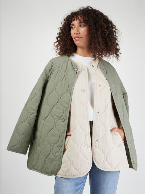 Priya Quilted Jacket, White, hi-res