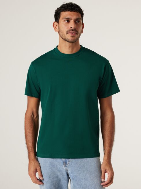 Ace Relaxed Fit Basic Crew Tee, Emerald Green, hi-res