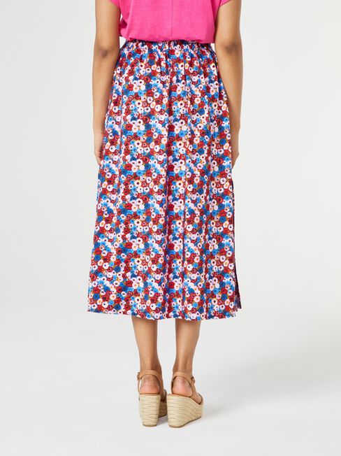 Arlo Ruched Waist Skirt, Print, hi-res